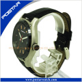 Reloj de cuero de encargo de los hombres del deporte de la marca del logotipo del OEM del fabricante con alta calidad